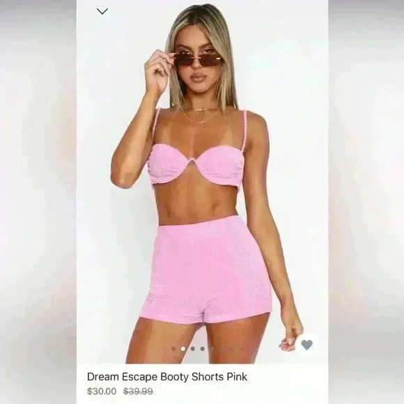 White Fox Boutique Dream Escape Booty Shorts Pink - XS - Picture 2 of 2